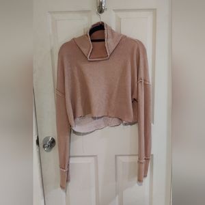 Out From Under Urban Outfitters Long Sleeve High Neck Crop Sweater